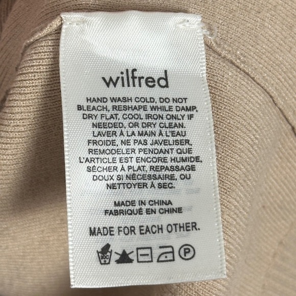 Aritzia Wilfred Alessia Puff Sleeve Cardigan Taupe Beige Sand Womens Size Large - Picture 5 of 16